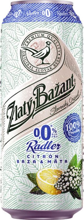 Zlaty Bazant Radler Lemon & Mint Beer 0% - 0.5l